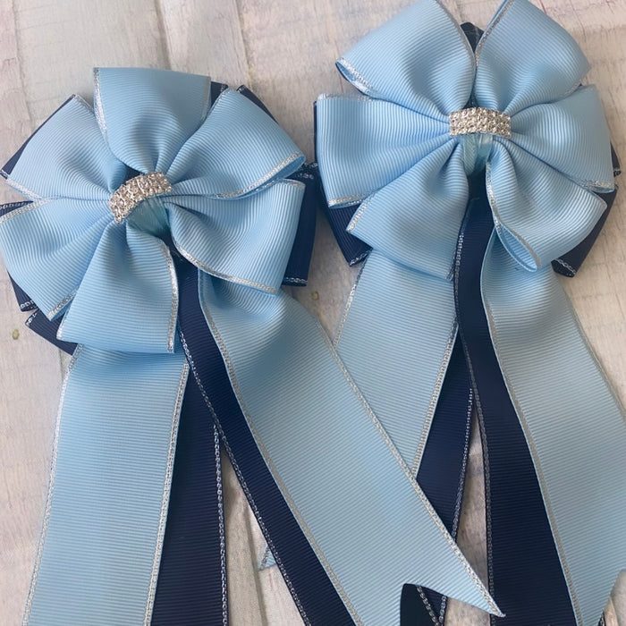 🤩 Show Bows: Light Blue & Navy
