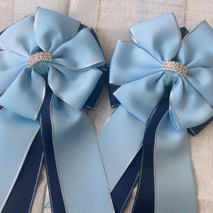 🤩 Show Bows: Light Blue & Navy