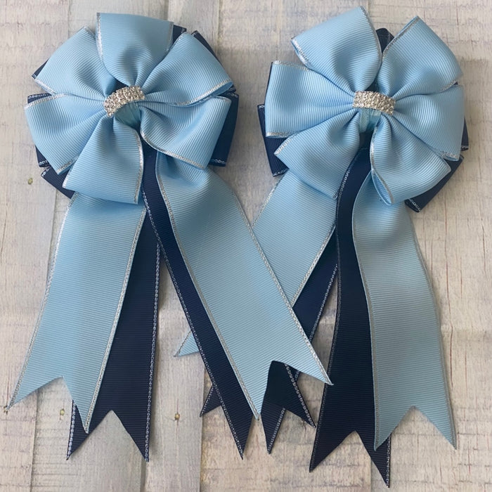 🤩 Show Bows: Light Blue & Navy
