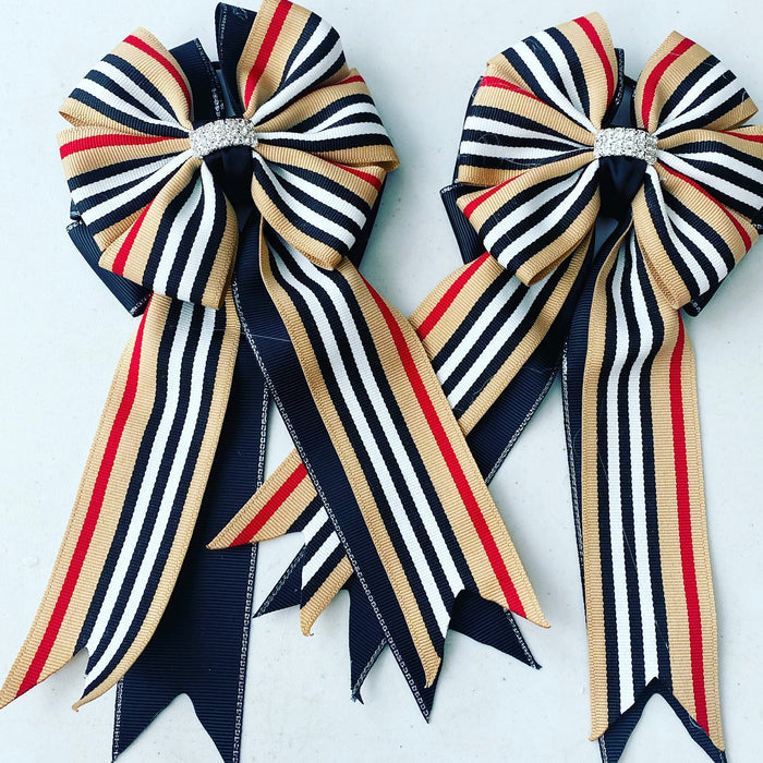 🤩 Show Bows: Wellington Stripe Tan