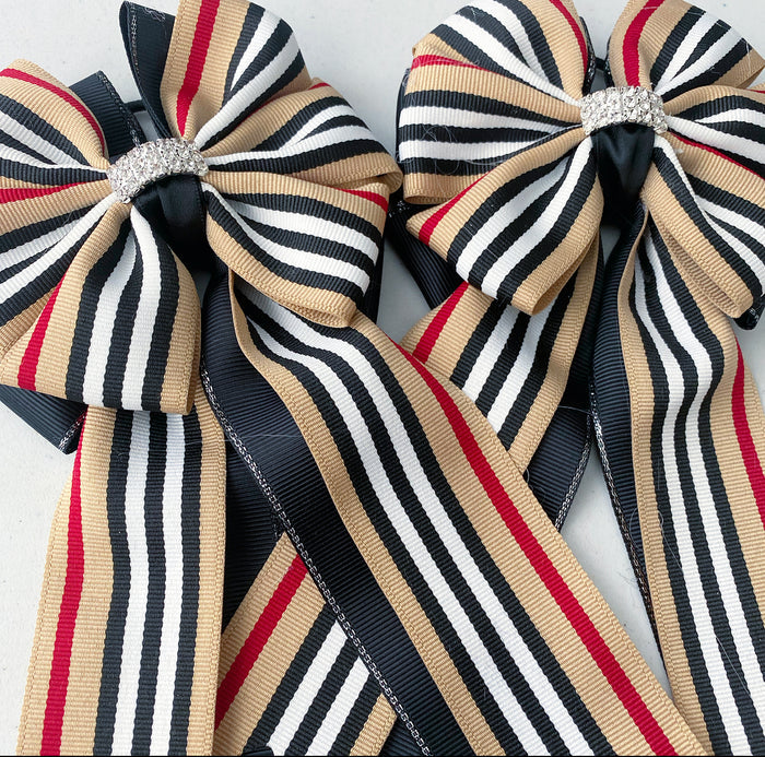 🤩 Show Bows: Wellington Stripe Tan