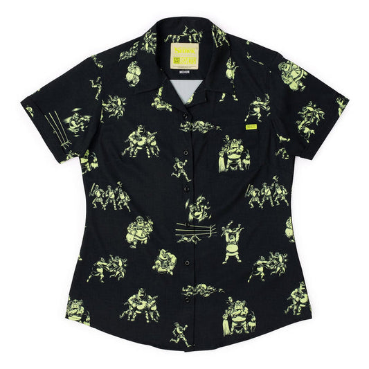 RSVLTS XS Shrek Women's Short Sleeve Shirt Shrek "Ogre Fight" Women's – KUNUFLEX Short Sleeve Shirt