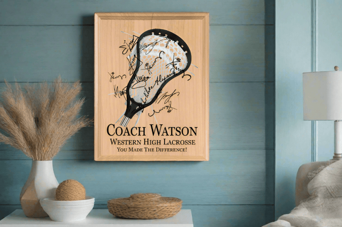 Signable Lacrosse Coach Gift Plaque For LAX Team Coaches - Broad Bay Personalized Gifts Shipped Fast