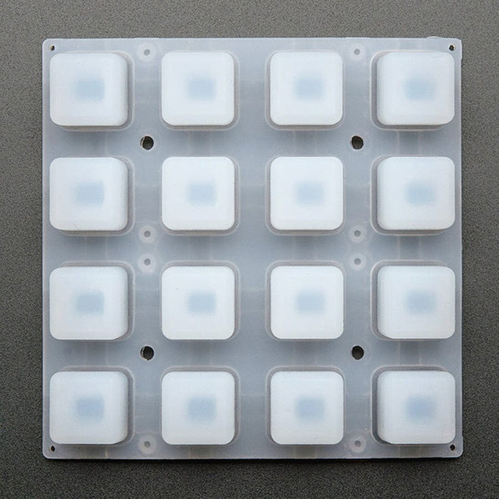 Silicone Elastomer 4 x 4 Button Keypad - for 3mm LEDs by Adafruit - The Pi Hut