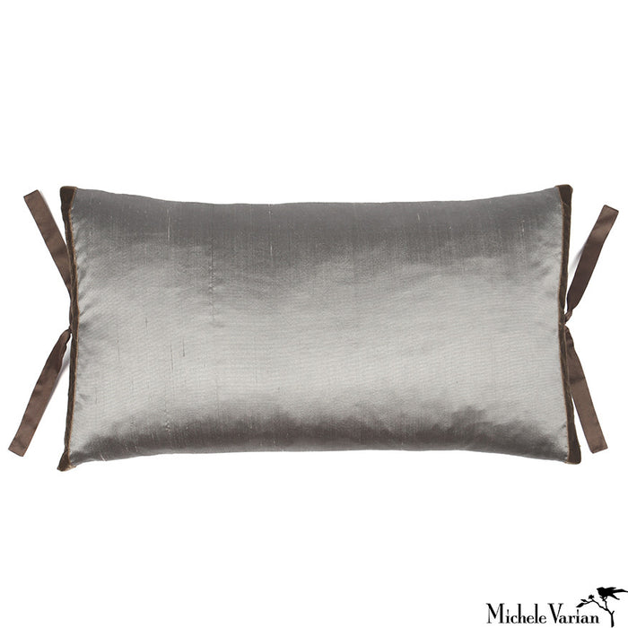 Silk Dupioni Pillow Carbon 12x22