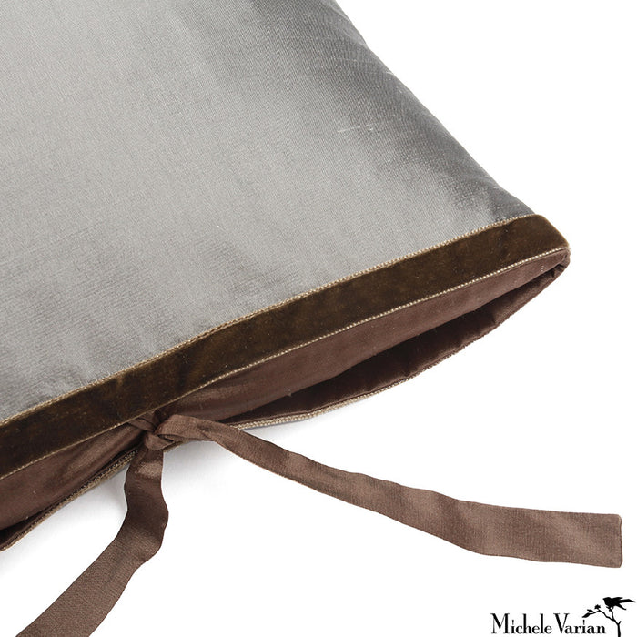 Silk Dupioni Pillow Carbon 12x22
