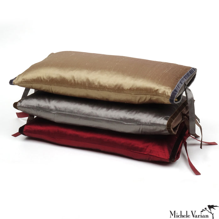 Silk Dupioni Pillow Carbon 12x22