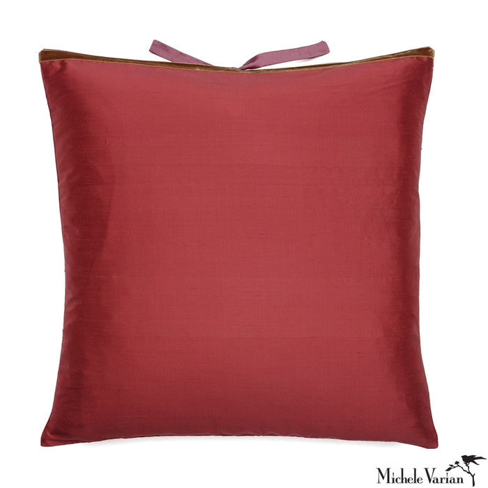 Silk Dupioni Pillow Dark Rose 22x22