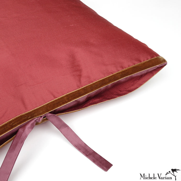 Silk Dupioni Pillow Dark Rose 22x22
