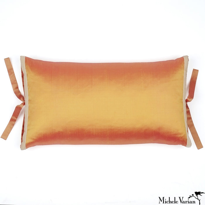 Silk Dupioni Pillow Marigold Rectangle 12x22