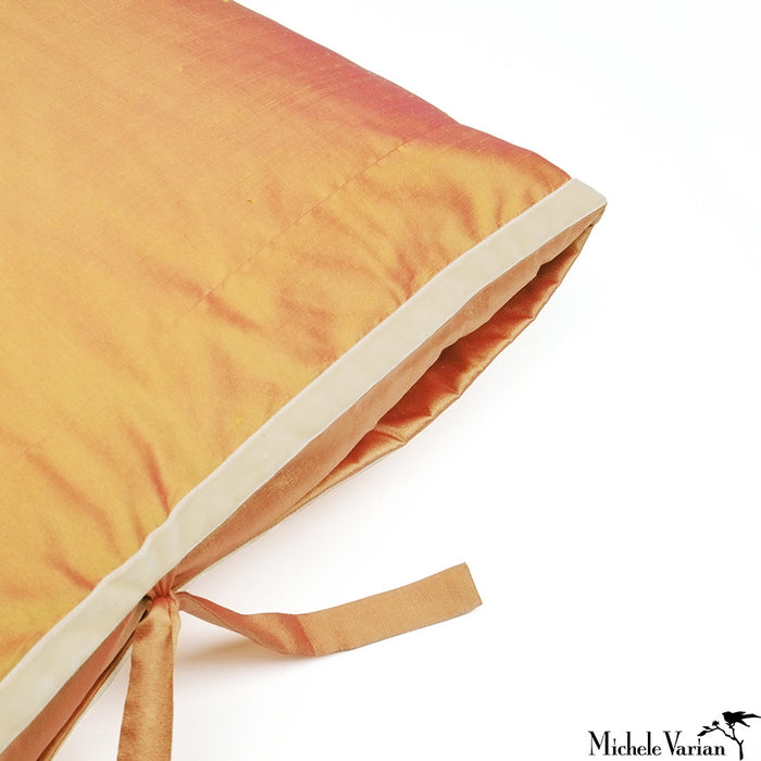 Silk Dupioni Pillow Marigold Rectangle 12x22