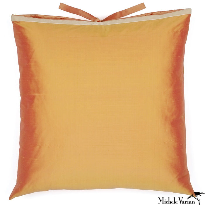 Silk Dupioni Pillow Marigold Square 22x22