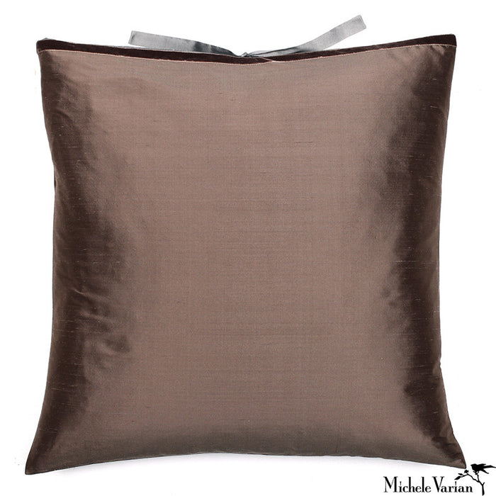 Silk Dupioni Pillow Mudd 22x22