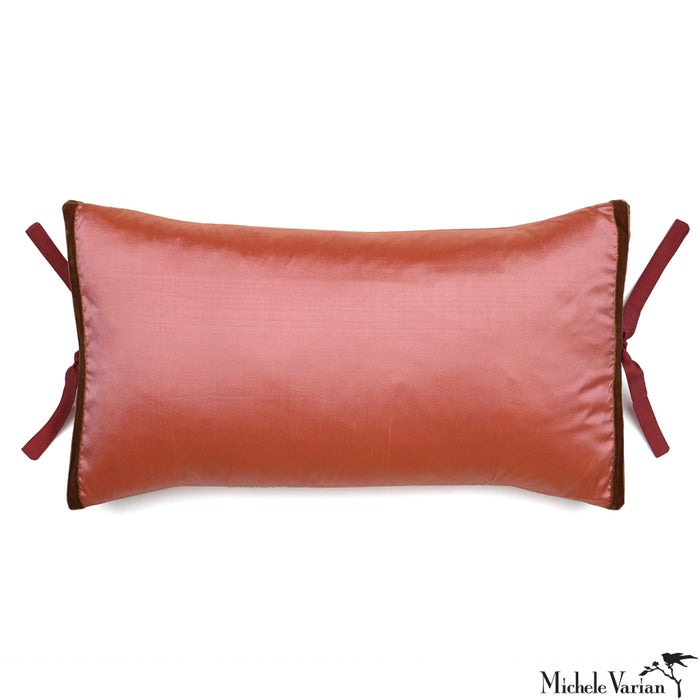 Silk Dupioni Pillow Rosehip 12x22