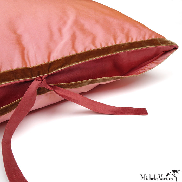 Silk Dupioni Pillow Rosehip 12x22
