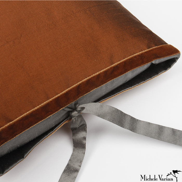 Silk Dupioni Pillow Sienna 12x22