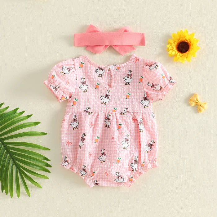 SILLY GOOSE Checkered Romper