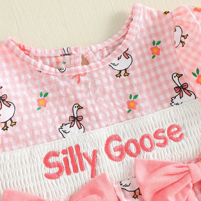 SILLY GOOSE Checkered Romper