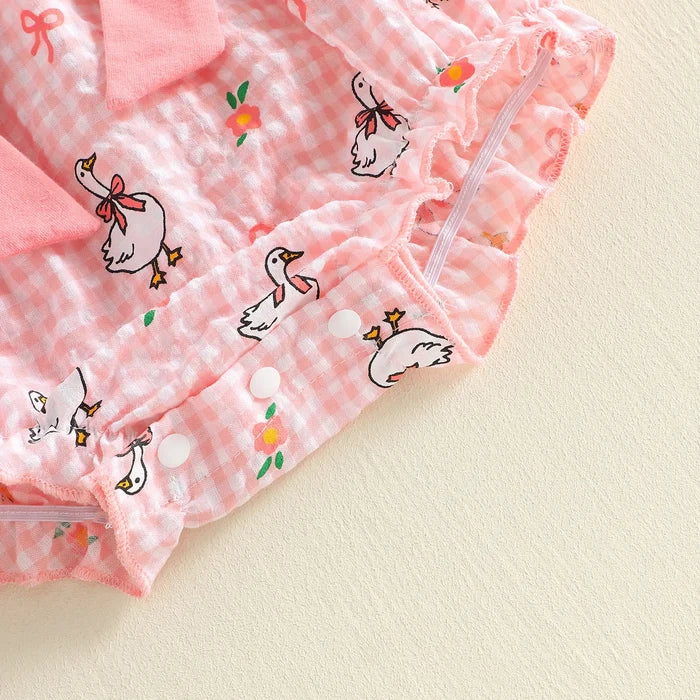 SILLY GOOSE Checkered Romper