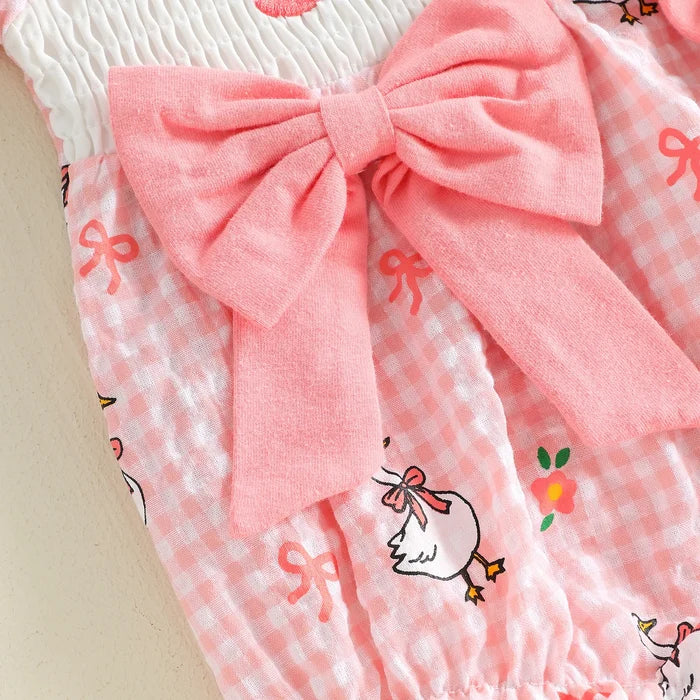 SILLY GOOSE Checkered Romper