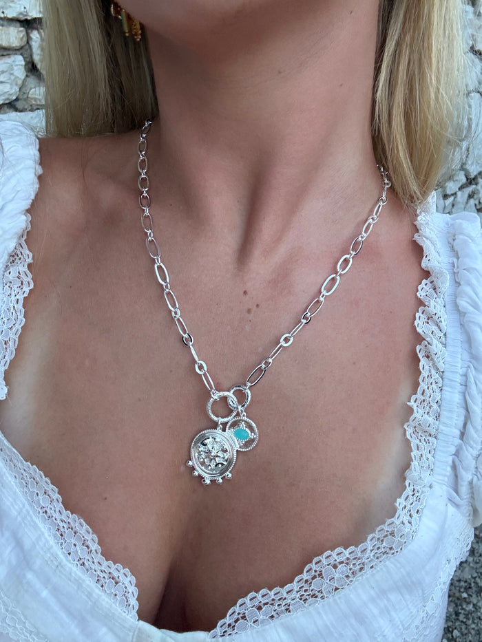 Silver Aqua Drift Necklace