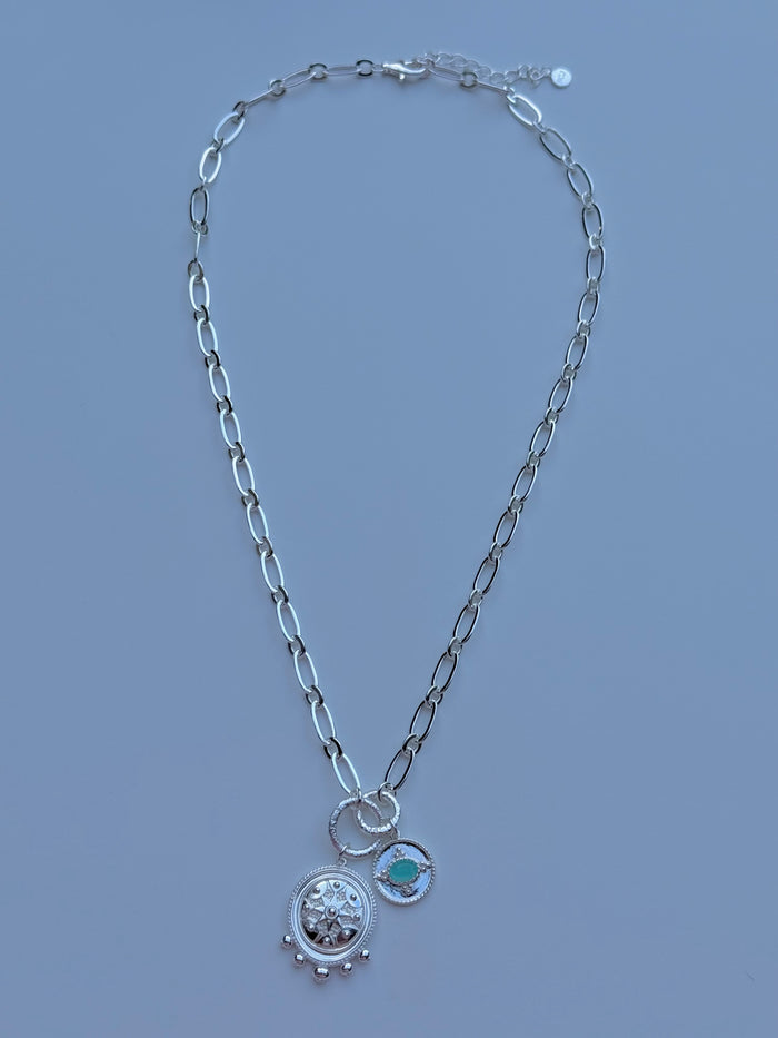 Silver Aqua Drift Necklace
