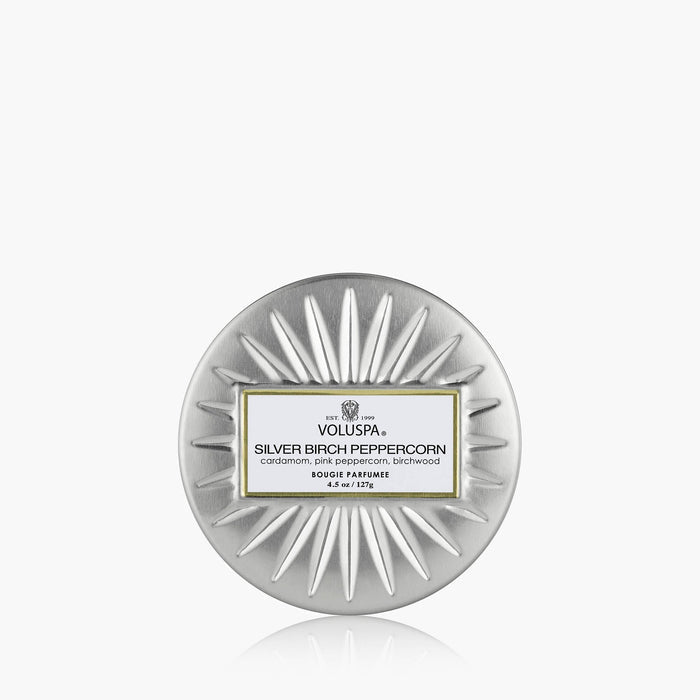 Silver Birch Peppercorn - Mini Tin Candle