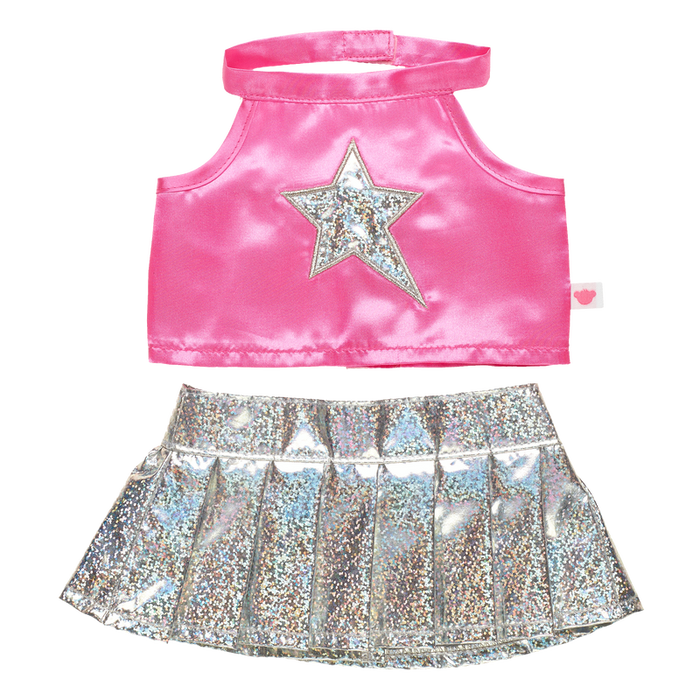 Silver Pleated Skirt Set