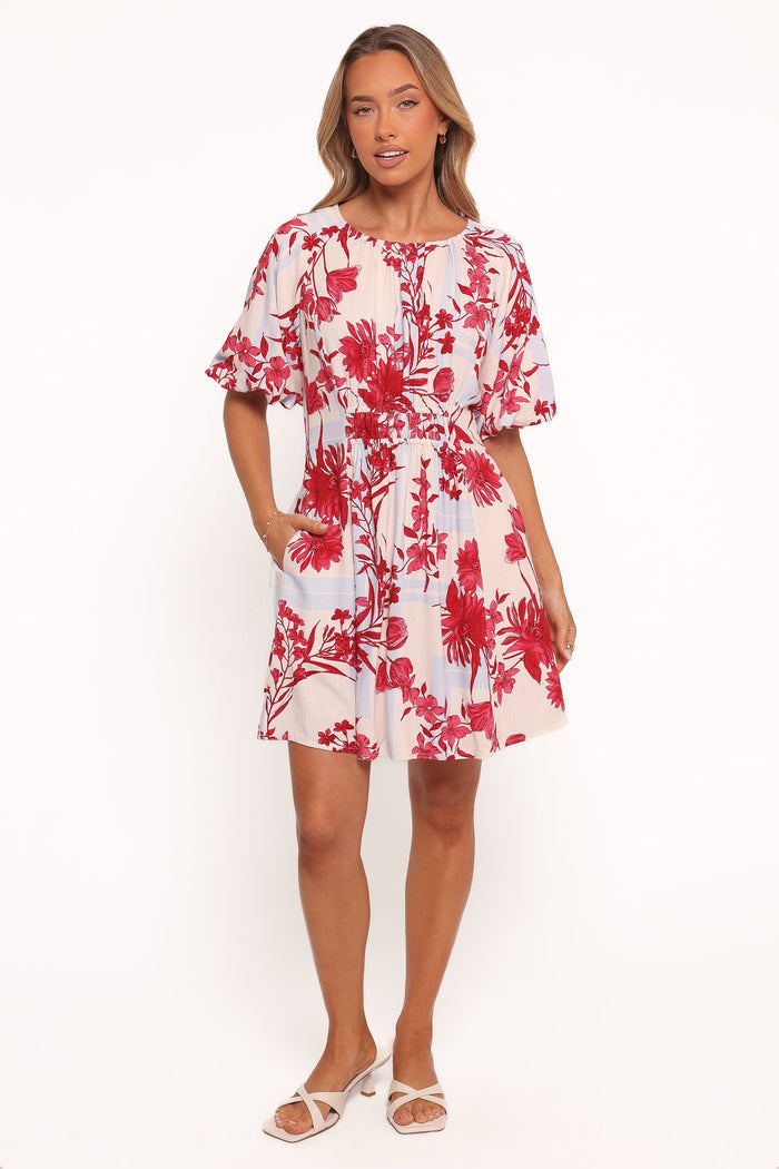 Petal and Pup USA DRESSES Simmons Mini Dress - Fuchsia Floral (Hold for Rack)