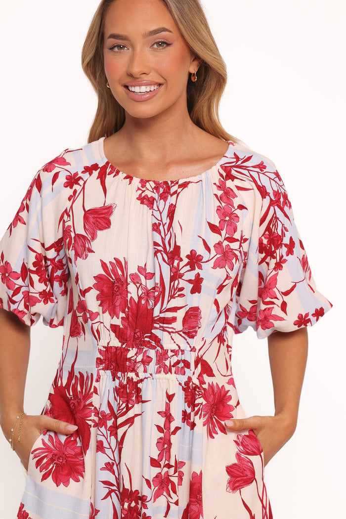 Petal and Pup USA DRESSES Simmons Mini Dress - Fuchsia Floral (Hold for Rack)