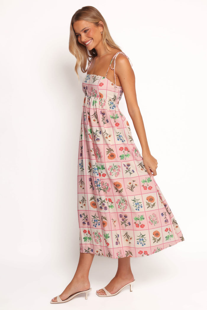 Petal and Pup USA DRESSES Simona Maxi Dress - Pink Floral Tile
