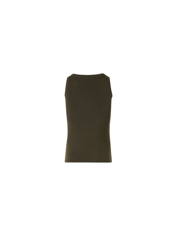 Designer Sleeveless Cotton Knit Top - green