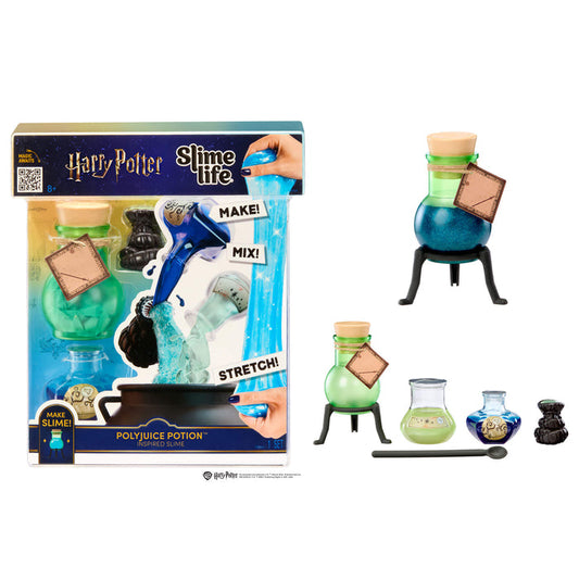 Harry Potter slime life kit with packaging and slime-making items on a white background