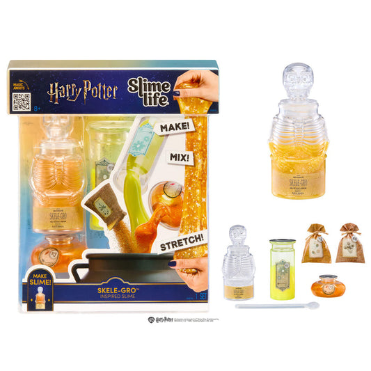 Harry Potter slime life kit with packaging and slime products on a white background
