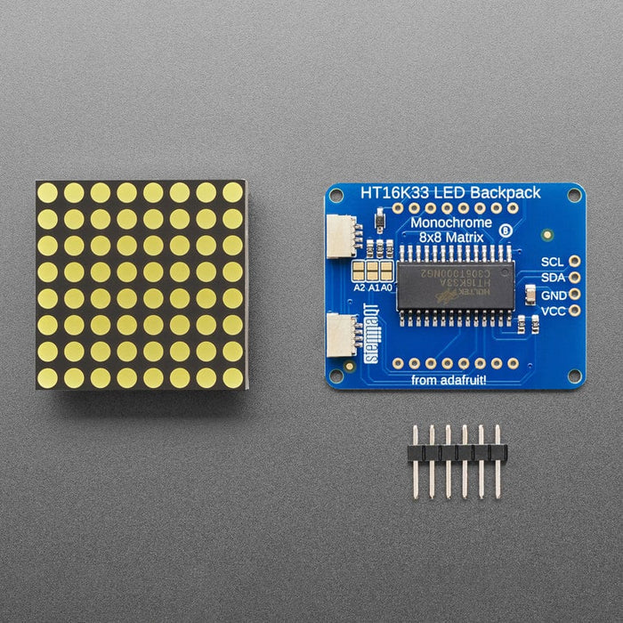 Small 1.2" 8 x 8 Ultra Bright White LED Matrix + Backpack by Adafruit - The Pi Hut