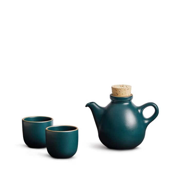 Heath Ceramics Limited Edition Small Teapot Small Modern Cups in Teal