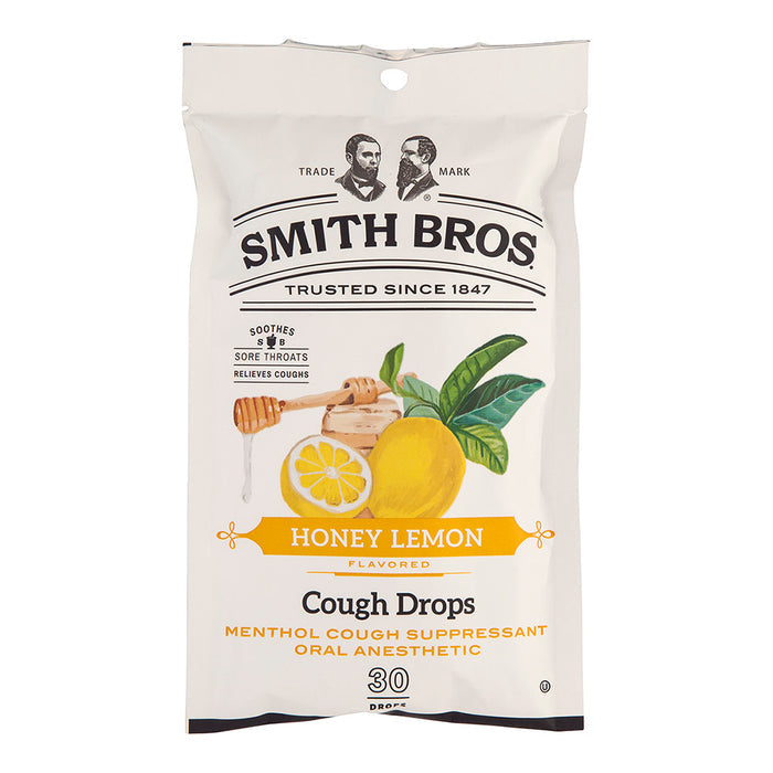 Smith Bros Honey Lemon Throat Drops Peg Bag - 4 OZ