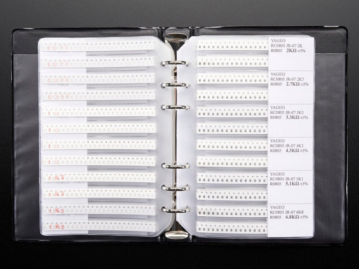 SMT/SMD 0805 Resistor and Capacitor Book - 3725 pieces by The Pi Hut - The Pi Hut