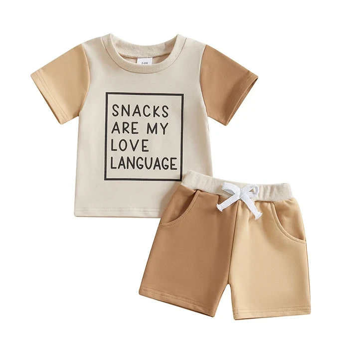 SNACKS ARE MY LOVE LANGUAGE Color Block Outfit
