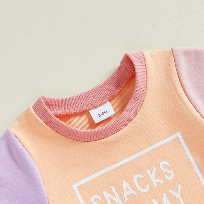 SNACKS ARE MY LOVE LANGUAGE Color Block Outfit