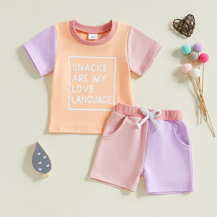 SNACKS ARE MY LOVE LANGUAGE Color Block Outfit