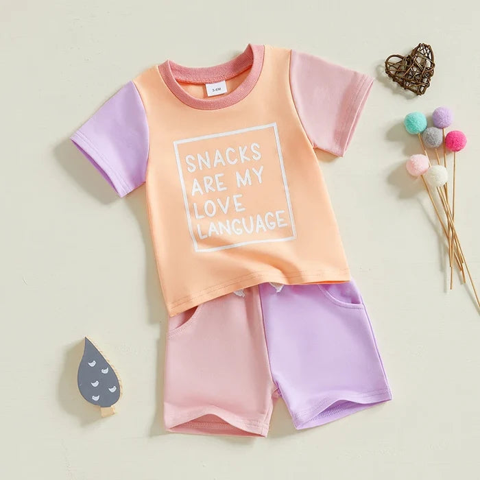 SNACKS ARE MY LOVE LANGUAGE Color Block Outfit