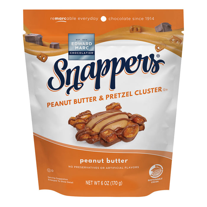 Snappers Milk Chocolate Peanut Butter Pretzel Candy Pouch - 6 Count