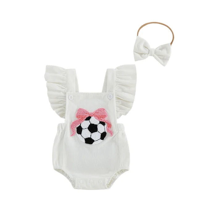 SOCCER Corduroy Ruffle Romper