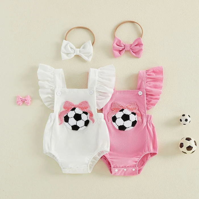 SOCCER Corduroy Ruffle Romper
