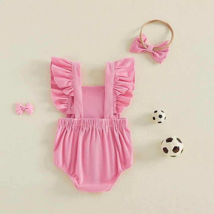SOCCER Corduroy Ruffle Romper