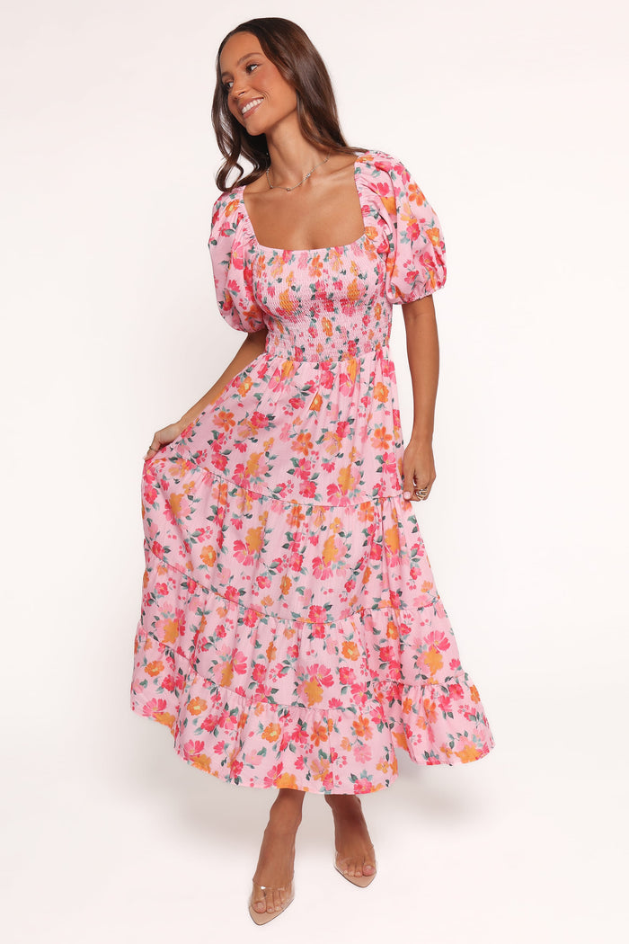 Petal and Pup USA DRESSES Soliel Midi Dress - Pink Floral