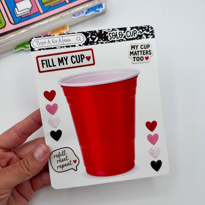 Solo Cup Jumbo Journaling Sticker Pocket