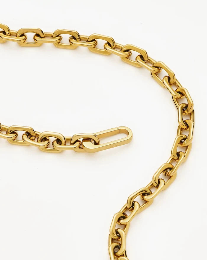 Square Paperclip Chain Necklace | 18k Gold Plated Necklaces Missoma