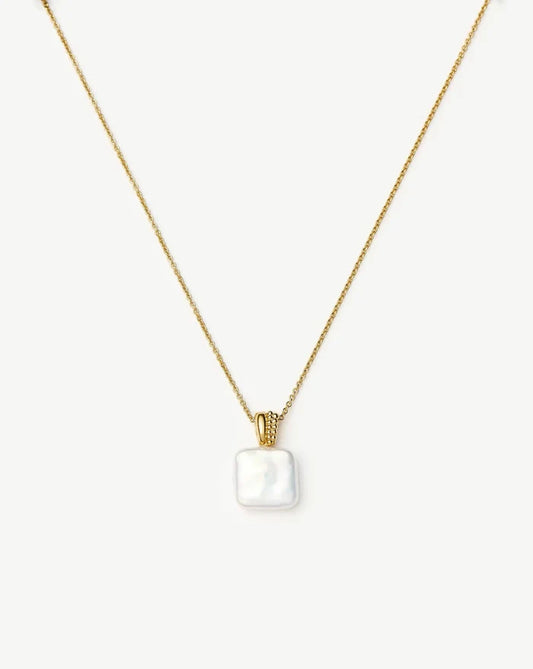 Square Pearl Baya Pendant Necklace | 18k Gold Vermeil/Pearl Necklaces Missoma